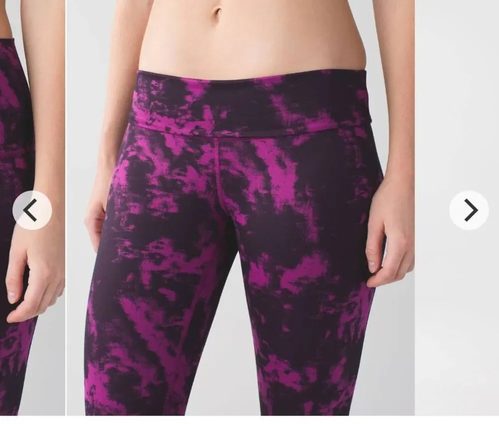 Lululemon womens Sz 4 purple tie dye crop leggings
